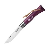Нож Opinel №7 Trekking, нержавеющая сталь, кожаный темляк, фиолетовый, 001444 001444 от прозводителя Opinel