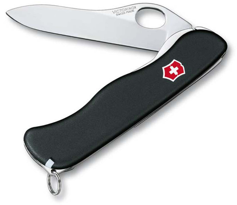 Нож Victorinox Sentinel One Hand belt-clip, 111 мм, 5 функций, с фиксатором лезвия, черный 0.8416.M3 от прозводителя Victorinox
