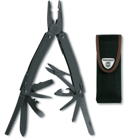 Мультитул Victorinox SwissTool Spirit XBS, 105 мм, 25 функций, черный, нейлоновый чехол 3.0224.3CN от прозводителя Victorinox