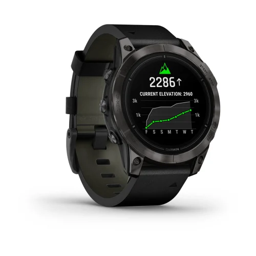 Garmin Epix Pro (Gen 2) - 47 мм SAPPHIRE | Carbon Grey DLC Titanium with Black Leather Band