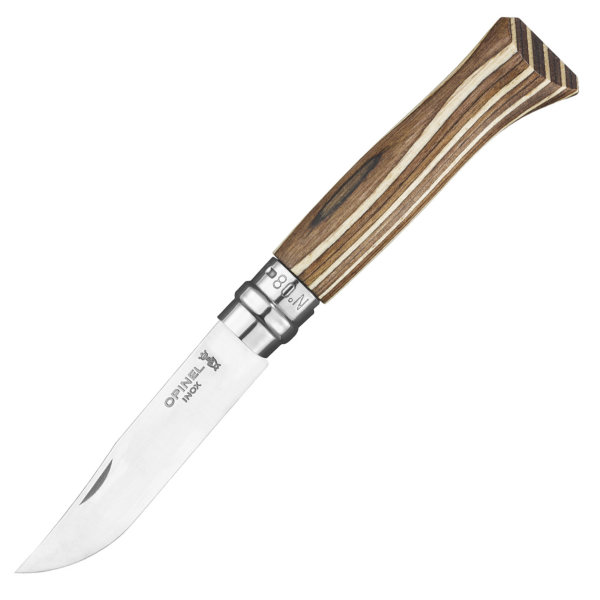 Нож Opinel №08, нержавеющая сталь, ручка из березы, коричневая  ручка, 002388 002388 от прозводителя Opinel