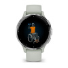 Garmin Venu 3s - 41 мм | Silver stainless steel bezel with sage grey case and silicone band