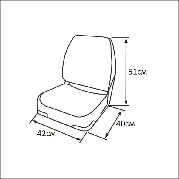 Сиденье мягкое складное Classic Low Back Seat, серо-чёрное 75102GC от прозводителя Newstarmarine