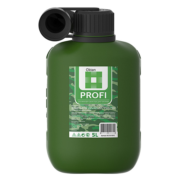 Канистра для бензина 5л с заливным устройством PROFI 05.01.01.00-2 от прозводителя Oktan
