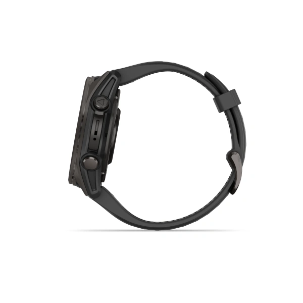 Garmin Fenix ​​8 — 43 мм AMOLED — Sapphire Edition Carbon Grey DLC Титан с силиконовым ремешком черно/серого цвета 010-02903-21 от прозводителя Garmin