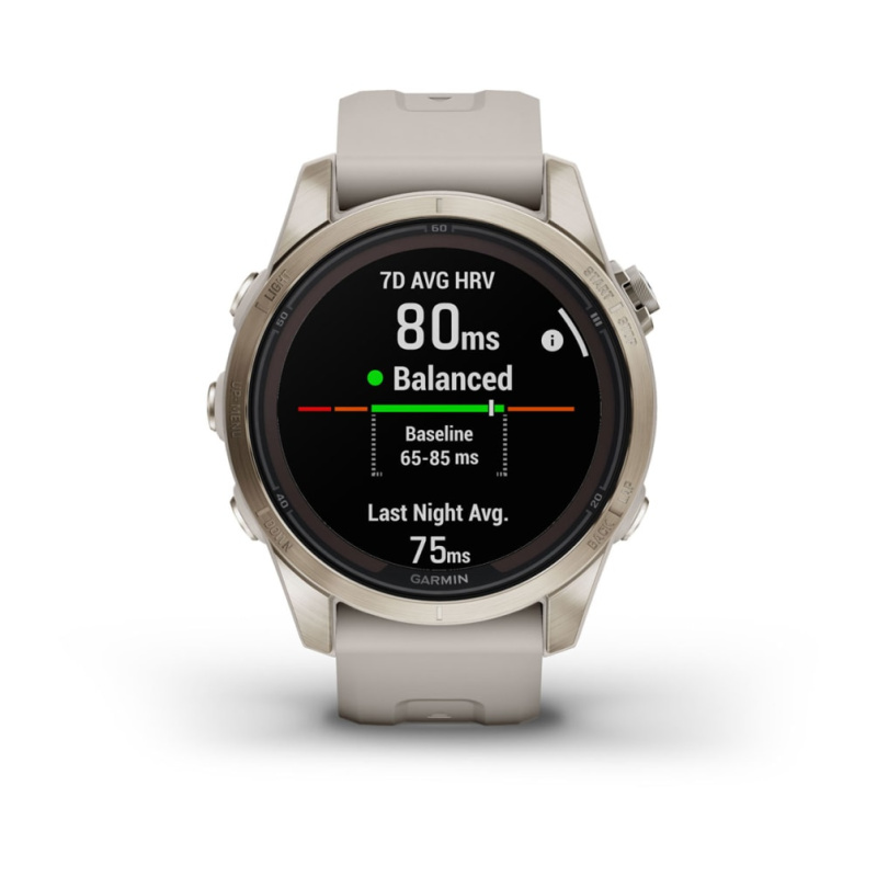 Garmin Fenix 7s Pro - 42 мм SOLAR | SAPPHIRE | Soft Gold with Light Sand Band
