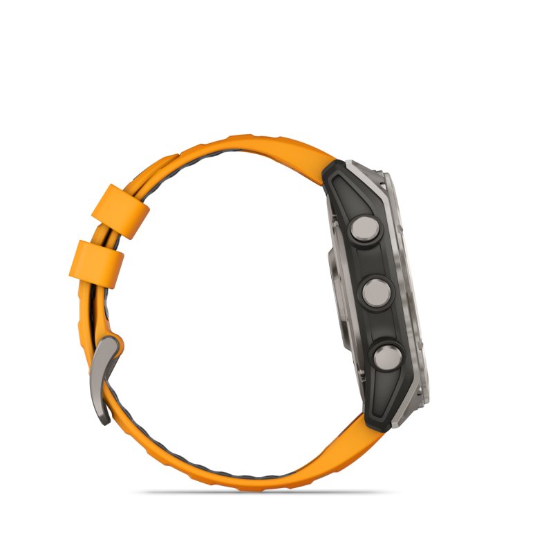 Garmin Fenix 8 - 51 мм AMOLED | SAPPHIRE | Titanium with Spark orange/graphite silicone band