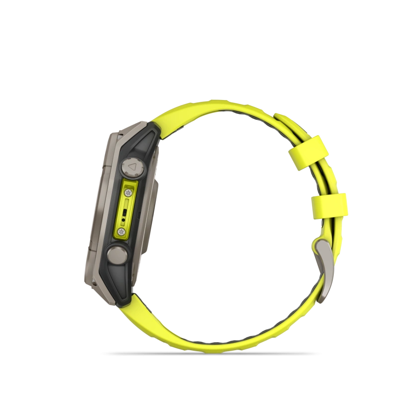 Garmin Fenix 8 - 47 мм SOLAR | SAPPHIRE | Titanium with Amp yellow/graphite silicone band
